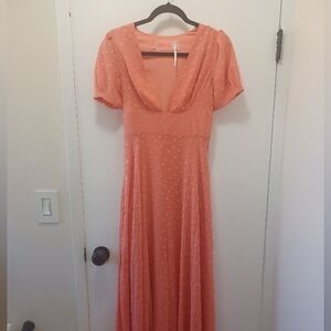 Free People Peach Floor Length Dress size 4